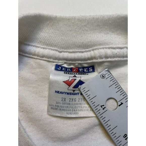 VINTAGE Wings Of Gold Motorcycle Club Graphic Pocket T-shirt Men XXL White - Picture 8 of 9